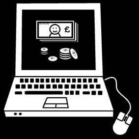 laptop: online banking